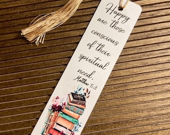 JW Bookmark | Metal Bookmark | Matthew 5:3 | JW Gift | Tassel