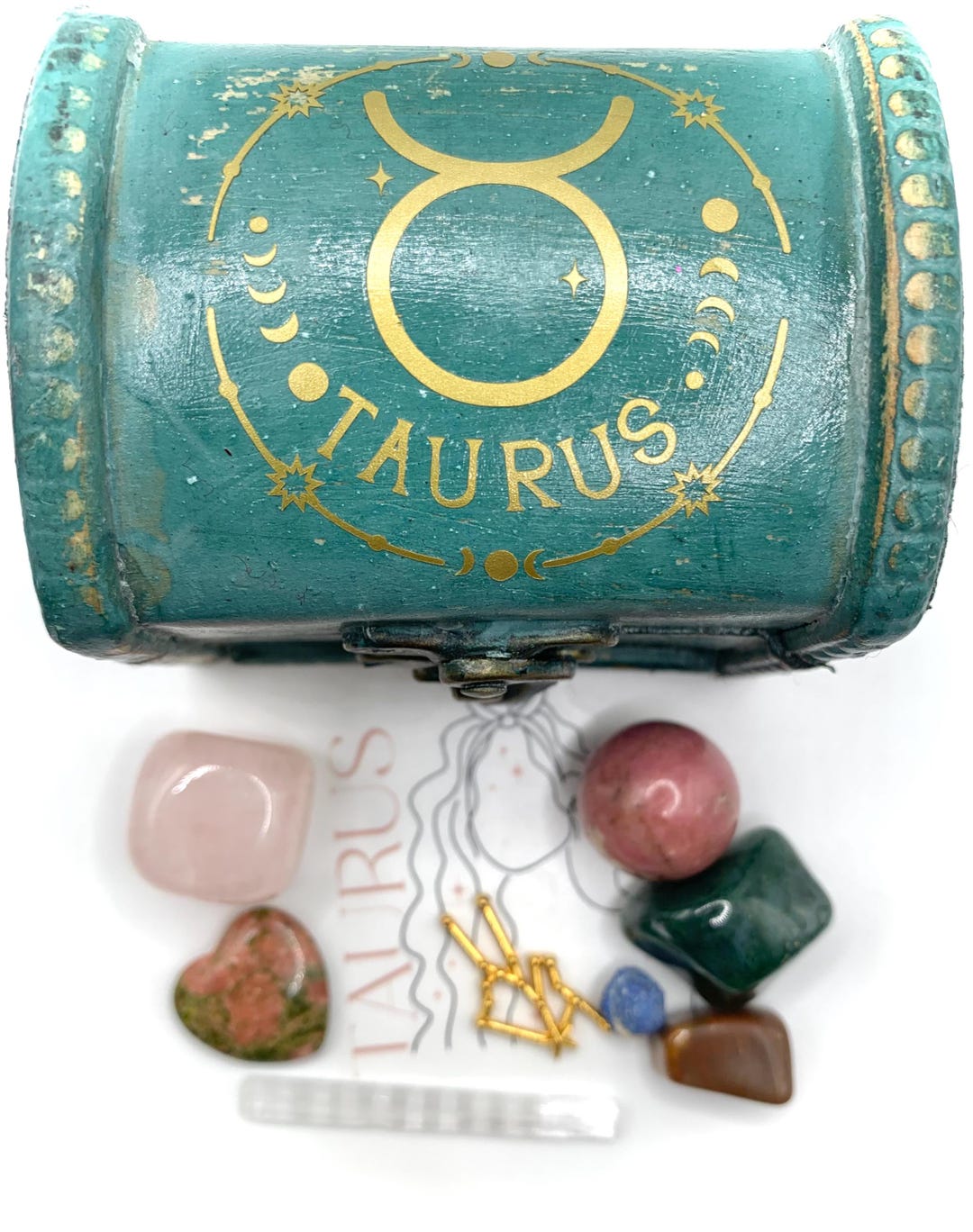 Taurus Zodiac Crystal Keepsake Box Set // Birthstone Crystal Collection ...