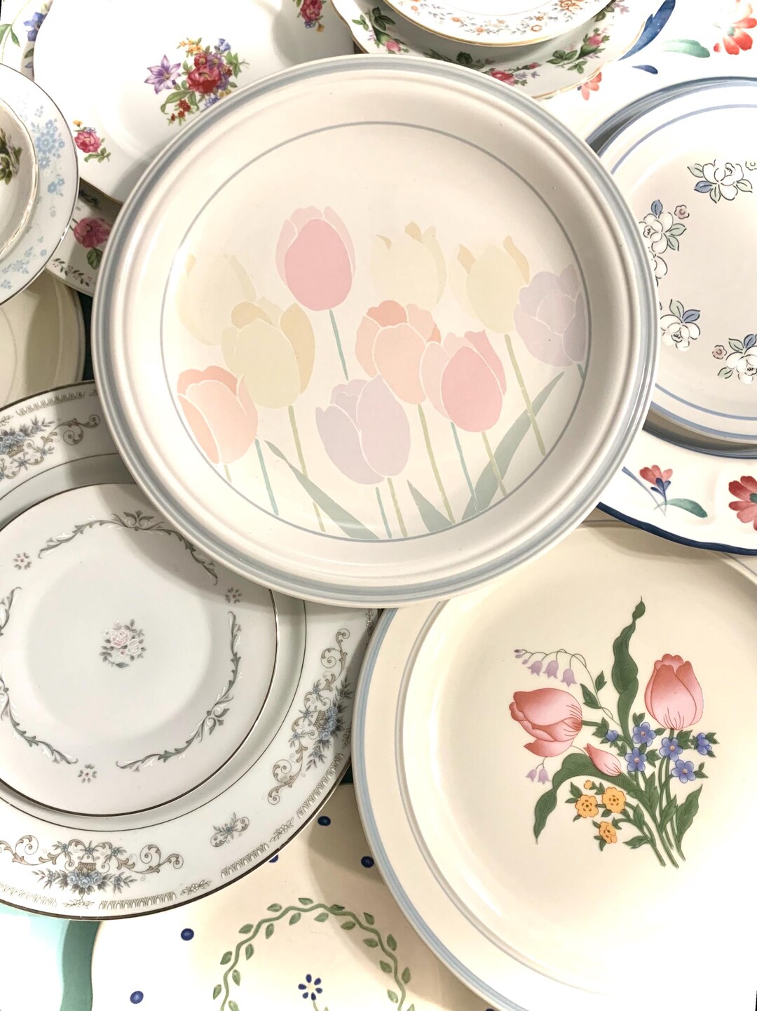 Vintage Floral China Mismatched Dish Set // Mix & Match Table Setting ...