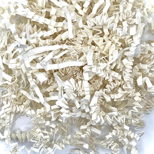 1/4 libra Classic Ivory Crinkle Cut Papel picado para embalagem | Caixa de presente triturada | Preenchimento de vazio | Papel picado | Artigos para festa | Decoração de casamento