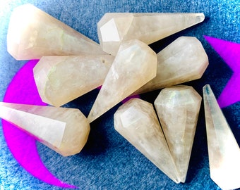 faceted SMOKEY QUARTZ crystal pendulum - undrilled Smokey Quartz pendant - dowsing stone - divination crystal - quartz dowser