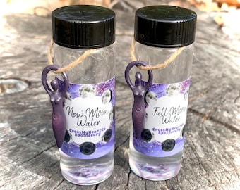 FULL Moon or NEW Moon Charged Water Bottle/ High Priestess Blessed Moon Water/ Moon Goddess/ Moon Magic Ritual Elixir/ Living Water