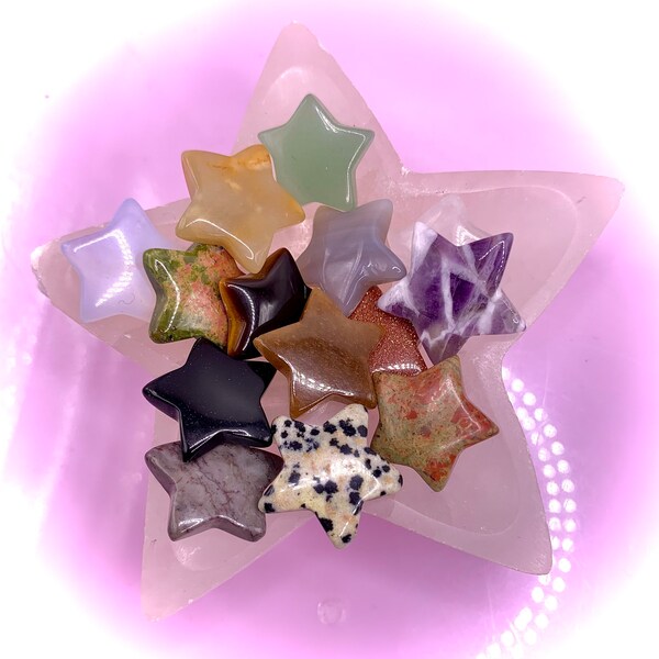 one surprise mini STAR gemstone - mystery star crystal - star shaped stone - intuitively chosen gem - dealers choice crystal - tiny star