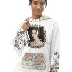 Anne Boleyn Hoodie, Tudor England, Tudor Rose Hoodie, Karte von England Hoodie, Heinrich VIII