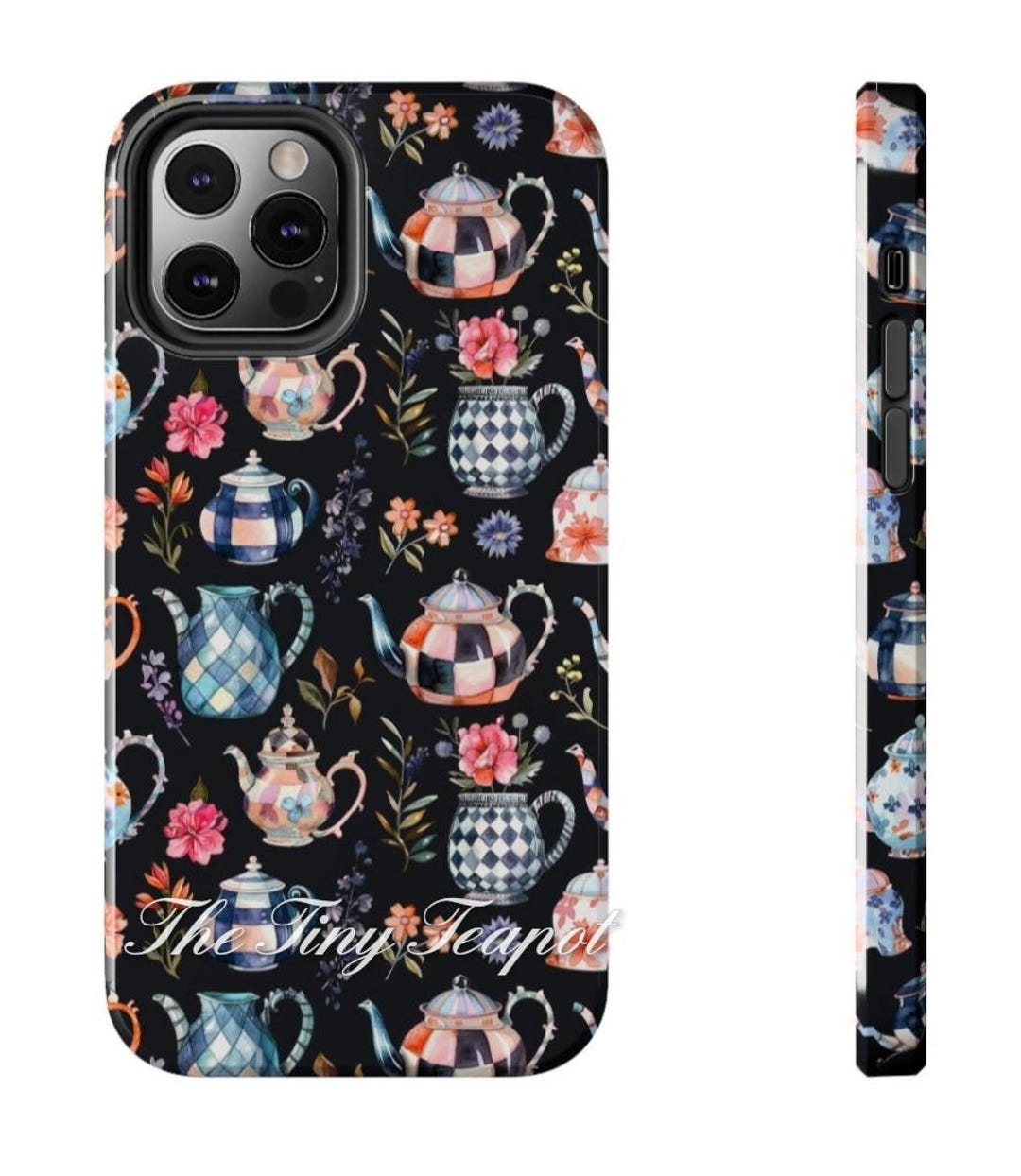 Teapot Cell Phone Case, Ephemeral Garden Tea Party Cell