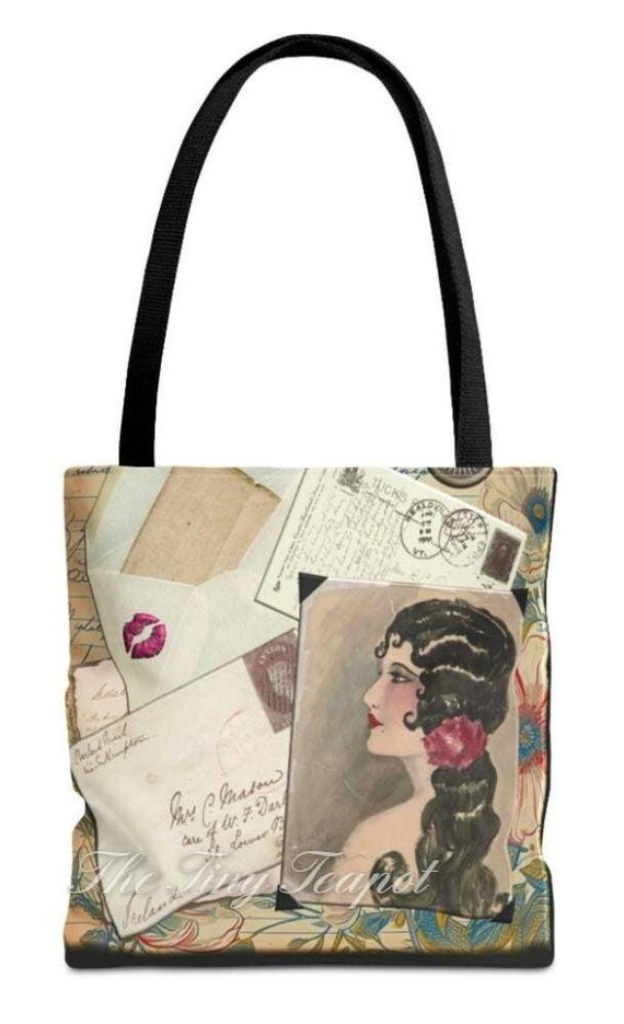 Ephemera Tote Bag, Roaring 20s, Vintage Accessories, Retro Book