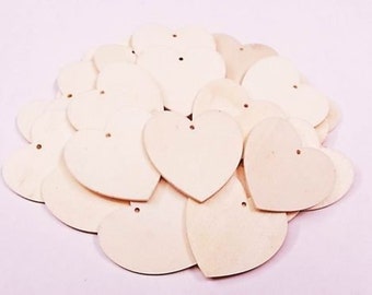 8x Mini Natural Hollow Heart Wooden Shapes for Wedding Party Decoration