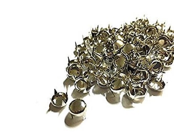 CraftbuddyUS 100pcs Gold 5mm Round Studs for Punk Rock Goth Biker Fashion DIY Stud