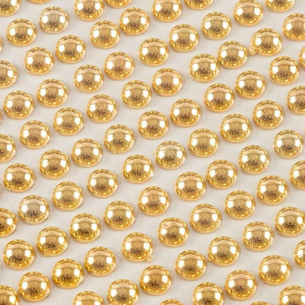 CraftbuddyUS CB110G 504pc 6mm Gold Rhinestuds Stick On Diamante Rhinestone Gems