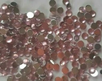 CraftbuddyUS 1000pcs 4mm Baby Pink Flat Back Diamante Crystal Rhinestone Gems DIY