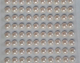 CraftbuddyUS 240pcs 8mm Round Pearl Self Adhesive Gems, DIY