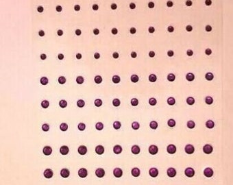 CraftbuddyUS 100pcs 3,4,5 mm PURPLE Self Adhesive Rhinestone Gems,DIY Craft