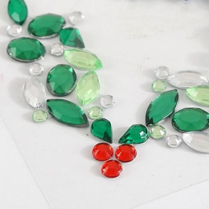 CraftbuddyUS 1pc x 2in Stick on XMAS ARC Design Diamante Self Adhesive Gem Rhinestones