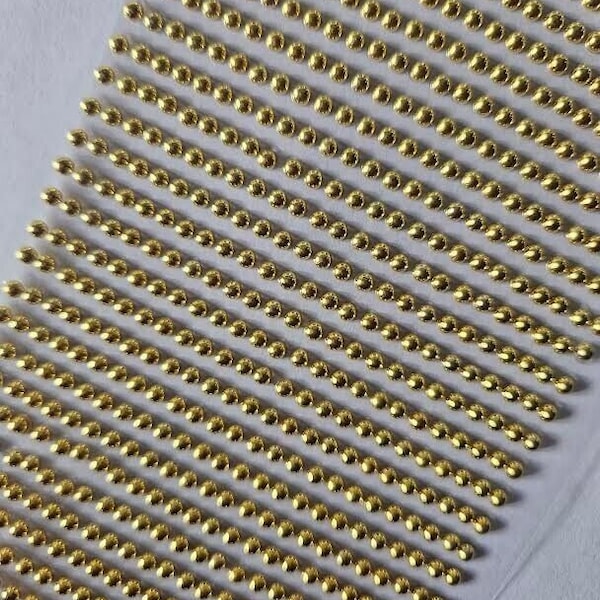 CraftbuddyUS 750pcs 3mm (30 stripes) Gold Self AdhesiveRound Rhinestone Gems, DIY.