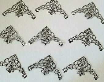 CraftbuddyUS DC2-35mm Corner. 15pcs Gunmetal Filigree Metal Decorative Corner Embellishments