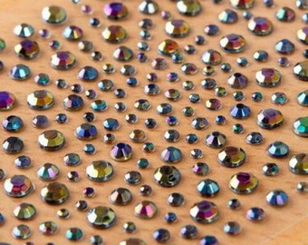 CraftbuddyUS 325 Black Oil Self Adhesive Diamante Stick On Rhinestone Crystal Gems