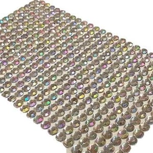 CraftbuddyUS 400pc Bulk Sheet of 6mm Self Adhesive Ab Diamante Stick on Rhinestone Gems Craft