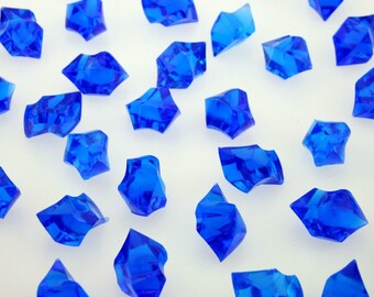 CraftbuddyUS 90 BLUE Acrylic Scatter Crystal Nuggets Ice Confetti Wedding Vase