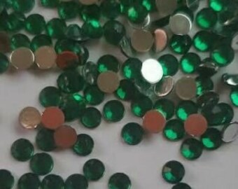 CraftbuddyUS 1000 pezzi 4 mm verde piatto posteriore diamante cristallo strass gemme fai da te