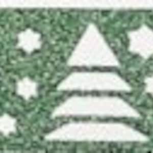 CraftbuddyUS 1m Green Tree/Star Self Adhesive Glitter Laser Cut PVC Craft Border Tape