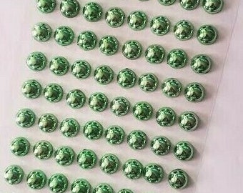 CraftbuddyUS 144Stk 10mm Individuell Grün Selbstklebend Runde Edelsteine, DIY, Basteln