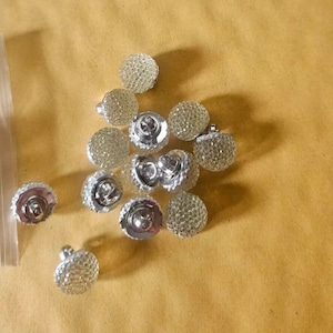 CraftbuddyUS AB7 20pcs 12mm Sew On Clear Resin Diamante Acrylic Globe Diamante Rhinestone Disco Buttons