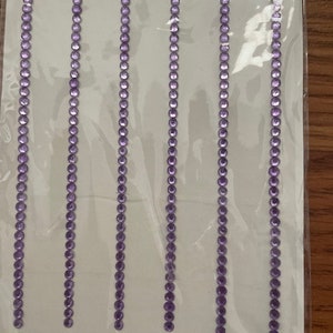 CraftbuddyUS 220pcs 3mm Lilac Self Adhesive  Diamante Rhinestone Strip Gems, DIY