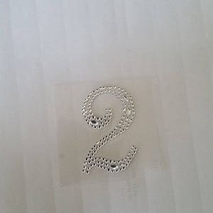 CraftbuddyUS 2 stuks nummer "2" zelfklevende stick op heldere strass nummers edelstenen kristallen