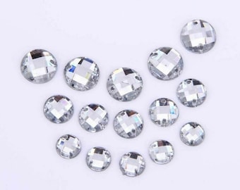 Round Rivoli Silver Back Resin Sew On Rhinestones ... - Vicedeal