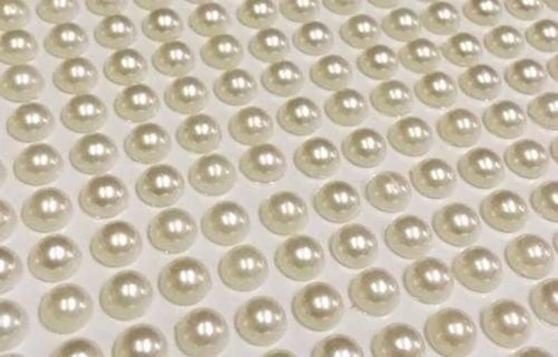 CraftbuddyUS 1500pcs 5mm Single Ivory Self Adhesive Pearls Gems, Wedding Craft image 1