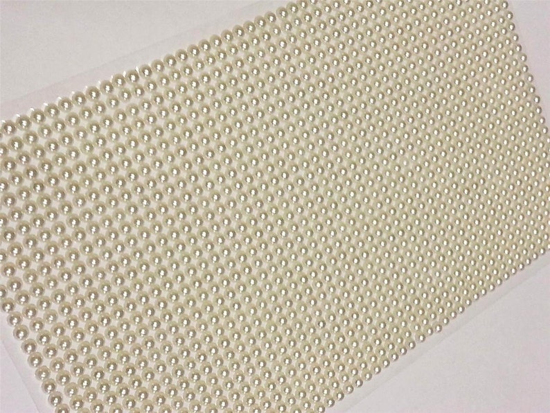 CraftbuddyUS 1500pcs 5mm Single Ivory Self Adhesive Pearls Gems, Wedding Craft image 2