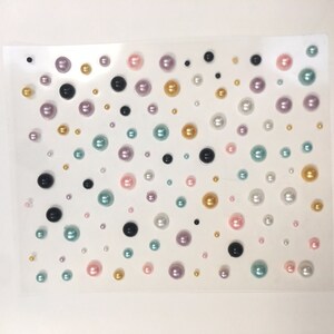 CraftbuddyUS CB012P 120 Stück Mixed Pearl Selbstklebende Perle Gems 2, 4, 6 mm, DIY