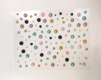 CraftbuddyUS CB012P 120 pcs Mixed Pearl Self Adhesive Pearl Gems 2, 4, 6mm, DIY