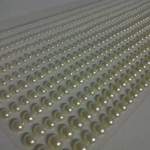 500 Mini Self Adhesive Pearls 3mm Beautiful Small Round GOLD Pearl Stick on  Adhesive Strips Embellishment 