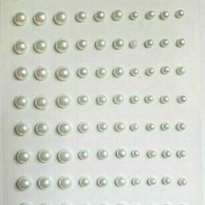 CraftbuddyUS 110 stuks gemengde maten 3,4,5 mm zelfklevende ivoorpareledelstenen