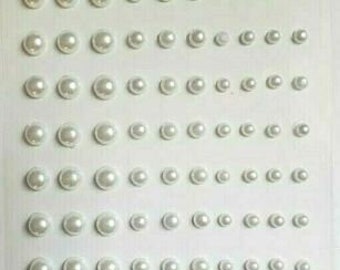 CraftbuddyUS 110 pezzi di gemme di perle avorio autoadesive di dimensioni miste da 3,4,5 mm
