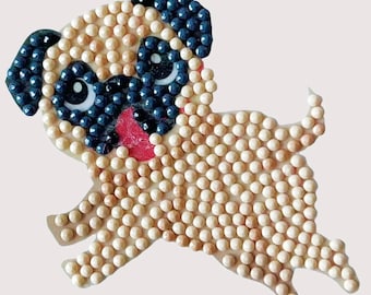 CraftBuddyUS CAMK-65 y 66: Juego de 2 pegatinas de cristal con forma de perro o cachorro