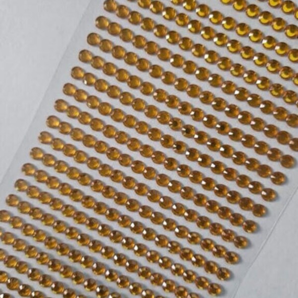 CraftbuddyUS 646 pièces de strass ronds auto-adhésifs de 5 mm (38 rayures), à faire soi-même