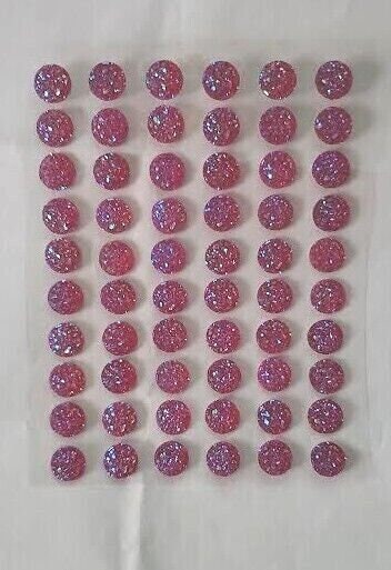 CraftbuddyUS DBG04-6PK 140pcs 6mm Self Adhesive Pink Pointed Resin Gems