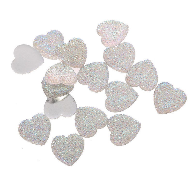 CraftbuddyUS 20mm 50 pcs Clear Flat Back Pointed Diamond Round Rhinestone Resin Gems