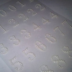 CraftbuddyUS 30 Zelfklevende Crème Diamante Parel Cijfers 0-9