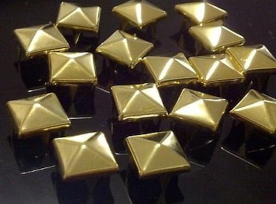 Gold Pyramid Studs