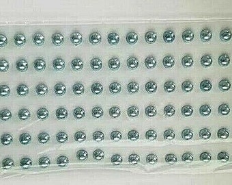 CraftbuddyUS 144 Stk. 8mm Individuell Elektrisch Blau Selbstklebend Runde Edelsteine, DIY, Basteln