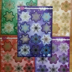 CraftbuddyUS A4 Sheets of Festive Snowflake Embellishment - 5 color x 60 Die Cut
