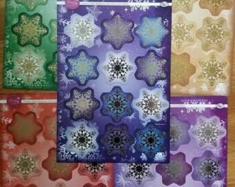 CraftbuddyUS A4 Sheets of Festive Snowflake Embellishment - 5 color x 60 Die Cut