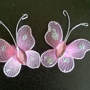 CraftbuddyUS 15 Beautiful Pink Diamante Rhinestone Butterflies Gems Stick on Wedding Craft