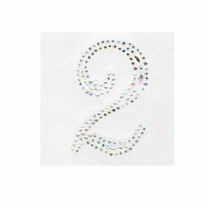 CraftbuddyUS 2 Stück Zahl "2" Selbstklebend AB Klar Strass Kristall Edelsteine