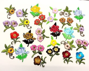 CraftbuddyUS 10 Iron On Stick, Sew On Fabric Flower Motifs, Craft, Sewing, Embroidery Patches