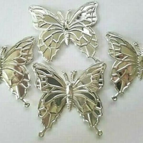 CraftbuddyUS 10pcs 2.25inches  Decorative Metal Filigree 2 Layer Butterfly Toppers