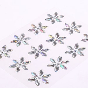 CraftbuddyUS CB033-12 stuks zelfklevend AB heldere bloem diamanten strass edelstenen, doe-het-zelf